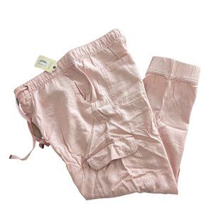 Women's NWT St. John's Bay cargo style pants, silver pink, size L